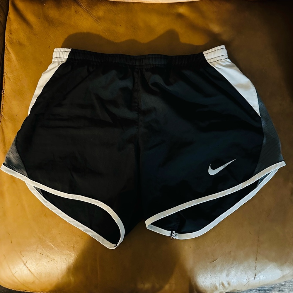 Nike Women's Black, White, and Charcoal Athletic Shorts